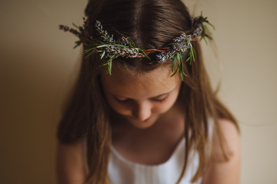 Lavendar Crown on Flower Girl